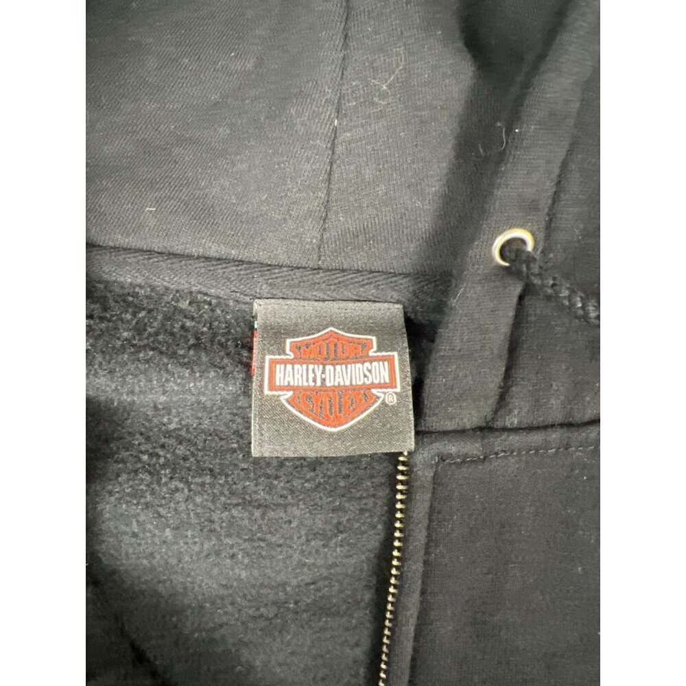 Harley-Davidson Men L Alamo City San Antonio Zip Hoodie Black Cotton Graphic - Picture 4 of 5